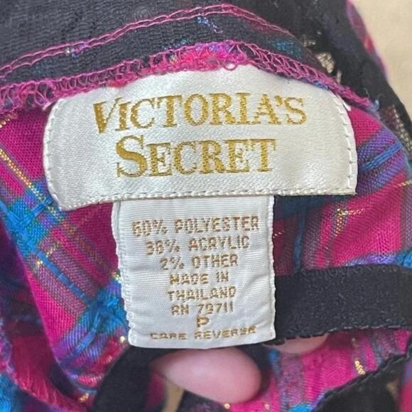 Vintage 1980s Victoria’s Secret Lace & Plaid Thong Teddy Bodysuit - Picture 9 of 10